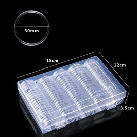 Osuter Coin Capsules Storage Plastic Coin Holder with Storage Box for Coin Collection Supplies (200)
