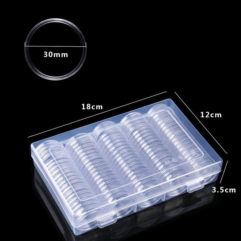 Osuter Coin Capsules Storage Plastic Coin Holder with Storage Box