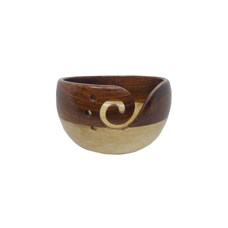 Scheepjes Yarn Bowl Rosewood and Pine Wood 14 x 8