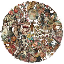 50Pcs Victorian Stickers Pack, Vintage Anime Decals for Journal, Scrapbooking, Suitcase, Water Bottle, Laptop, Kindle, Computer, Phone, Waterproof PET Transparent Sticker