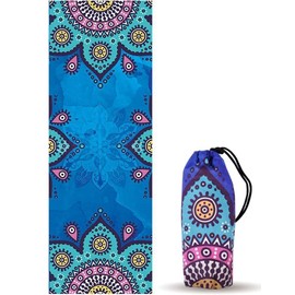 ZaKaBox,Hot Yoga Towel Non Slip Hot Yoga Blanket 24" X72" Sweat Absorbent Travel Yoga Mat Towel Quick Drying Fitness & Exercise Mat Gym Towel Breathable Foldable Mat Pad for Bikram Pilates Gym Workout