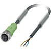 Phoenix Contact Polzah 1694499 Sensor/Actuator Connector, Assembled M12 Socket, Straight