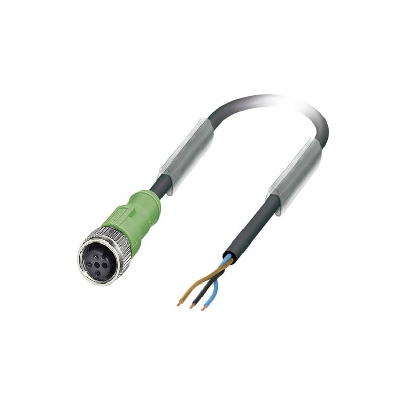 Phoenix Contact Polzah 1694499 Sensor/Actuator Connector, Assembled M12 Socket, Straight