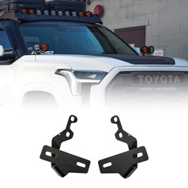 Dual Ditch Light Brackets for The 2022-2024 Toyota Tundra 3rd Gen | Mount (2) up to 4” LED Pod Lights on Each Side | Hood Hinge Mounted | Made in The USA | Rago Fabrication