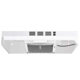 SNDOAS SNDOAS 24 inch Range Hood,230 CFM Under Cabinet Range Hood White,Hard Wired Ductless Range Hood Convertible Ducted,White Spray Painting Stainless Kitchen Hood with 2-Speed Fan,Rocker Switch