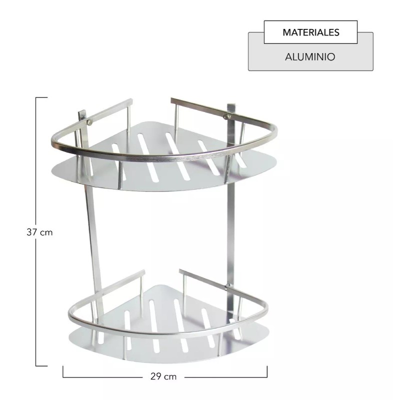 Cnx Organizador Para Regadera En Aluminio, Acabado Cromado