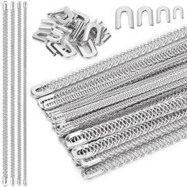 Swpeet 56Pcs 4 Sizes 1/6" 1/4" 1/3" 2/5" ×13.7 Inch Spiral Steel Metal Boning for Sewing Corset with Steel Boning Tips, Galvanized Stainless Steel Corset Metal Boning, Corset Making Supplies