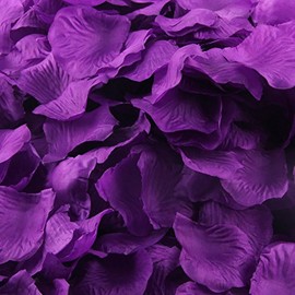 LEFV 1000pcs Silk Rose Petals Artificial Flower Wedding Party Vase Decor Bridal Shower Favor Centerpieces Confetti Decorations (40 Colors for Choice)- Dark Purple