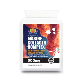 Marine Collagen Complex Type 1 - 90 Capsules - Hyaluronic Acid - Hair, Skin, Nails & Joint Support - UK Formula