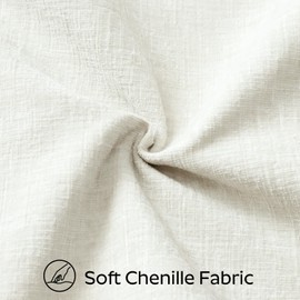 OTOSTAR Pack of 2 Chenille Decorative Throw Pillow Covers 12x20 Inch Soft Lumbar Pillow Covers with Stitched Edge Solid Dyed Cushion Covers for Home Decor Couch Sofa Bed Living Room, Cream White