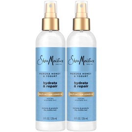 SheaMoisture Leave-In Conditioner, Multi-Action Spray 2-Pack, Manuka Honey & Yogurt Hydrate & Repair for Dry, Damaged Hair, 8 Oz Ea