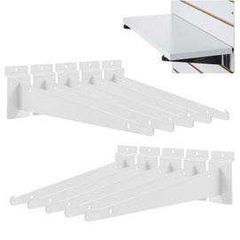 10Pack Slatwall Shelf Brackets,6 inch Slatwall Bracket for Shelves,Heavy Duty Metal Slatwall Accessories with Lip for Slat Wall Panels Shelving Display Home Commercial - Slatwall Knife Shelf Bracket