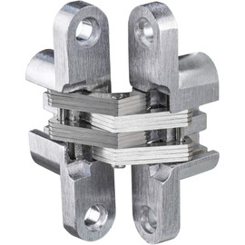 Gedotec Drill Tape in Stainless Steel Look, Pack of 2, Wooden Hinge Made of Metal, Vici, Drill-Hinge Nickel-Plated Brushed 15 x 69 mm, Door Hinge for Screwing with an Opening Angle 180°