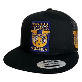 Mexico Tigres Soccer con 8 titulos 2 Logos hat Black mesh
