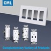 CML 4-Gang Matte White Decorator Screwless Wall Plates, 4 Pack