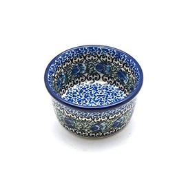 Polish Pottery Ramekin - Peacock Feather