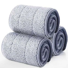 Microfiber Replacement Mop Pads, 6 Pack Reusable Wet & Dry Mop Refills for Floor Cleaning, Fits Most Flat Mops, 16.5 x 4.7 Inches (Grey)