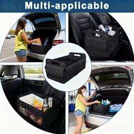 Car Trunk Organizer for Everyday Storage – Black 6-Pocket Storage Bag for Keeping Vehicle Essentials Organized