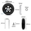 Zasvec Luggage Suitcase Replacement Wheels 4 Pieces Suitcase Wheels Replacement