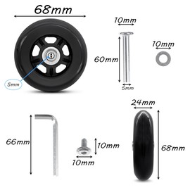 Zasvec Luggage Suitcase Replacement Wheels 4 Pieces Suitcase Wheels Replacement Wheels Rubber Swivel Castors Replacement Wheels for Suitcase Luggage Suitcase Wheels Suitcase Replacement Luggage