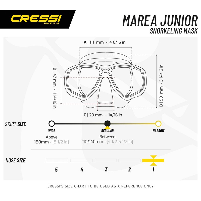 Cressi Kids Marea Jr Scuba Diving and Snorkeling Junior Mask