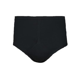 Washable Incontinence Brief for Men -Y Front with Absorbent pad - 220mls Absorbency - 100% Cotton (XXLarge (45-48" Waist), Black)