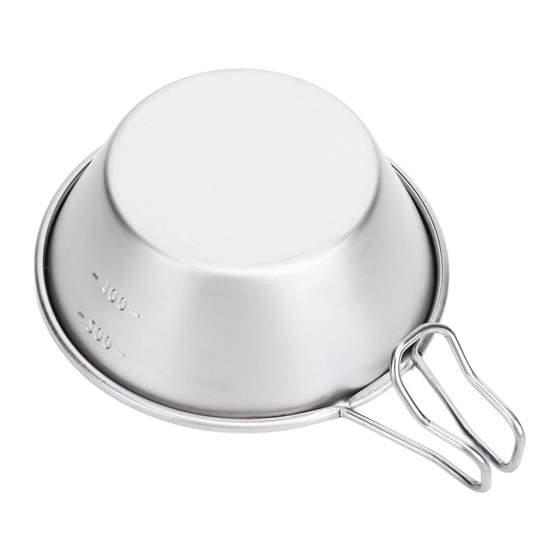 Camping Cup Backpacking Bowl Cup Stainless Steel with Hook Shape