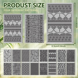 CHGCRAFT 16 Sheets Animal Skin Clay Texture Matte Marble Pattern Polymer Clay Texture Leaves DIY Tools for Pottery Earring Jewellery Making Stamp Engraving Machines 4 x 2.6 Inches