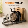 Expandable Kitchen Cabinet Organizer with 7 Adjustable Stainless Steel Dividers