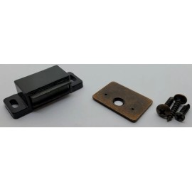 N/A Brown & Black Plastic Magnetic Catch with Fixed Strike Plate lock mailbox cabine - BLACK