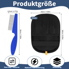 Hysagtek Tierhaarentferner Handschuh - 2 Stück Fell Magnet & Katzenbürste Unterfell, Handschuh Tierhaarentfernung Antistatische, für Hunde und Katzen