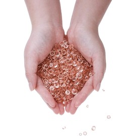 FENGCHUANG 4000 Rose Gold Diamonds Confetti Wedding Crystal Acrylic Rhinestone Vase Filling for Table Decoration Wedding Decoration Bridal Shower Decoration Vase Beads (3 Sizes)
