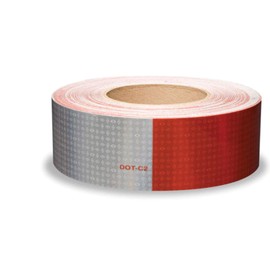 REFLECTIVE SOLUTIONS - V42 Reflective Tape - 11" Red 7” White Reflector Tape - 2" x 150' Roll - DOT-C2 and SAE Certified Heavy Duty Reflective Stickers- High Reflective Tape for Cars, Trucks,Trailers