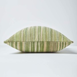 HOMESCAPES Cotton Chenille Tie and Dye Cushion Cover Green 45 x 45 cm or 18 x 18 inches