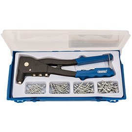 Draper 27843 Hand Pop Riveter Riveting Gun Kit + 100 Assorted Rivets
