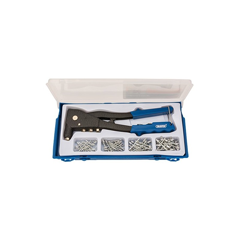 Draper 27843 Hand Pop Riveter Riveting Gun Kit + 100