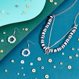 PandaHall 160 Pieces 14K Gold Heishi Spacer Beads, 4~8 mm Brass Flat Round Disc Loose Beads Metal Spacers for DIY Bracelet Necklace Earring Craft Supplies, Gold/Silver