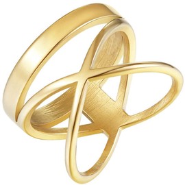 Jude Jewelers Stainless Steel Classical Plain Wrap Style Promise Statement Wedding Ring (Gold, 12)