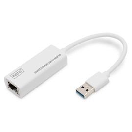DIGITUS DN-3023 Netzwerk-Adapter über USB 3 - Gigabit-Ethernet 1 GBit/s RJ45 - Zusätzlicher LAN-Anschluss über USB-A Stecker