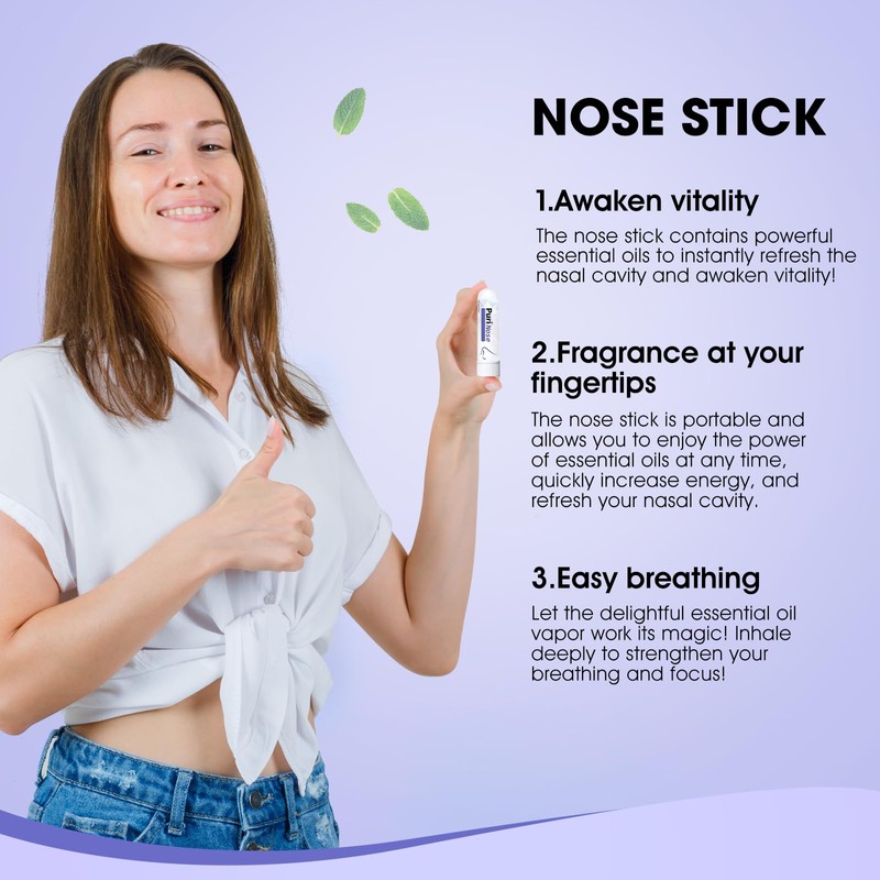 2Pc PuriNose Inhaler,Purinose Nasal Inhaler,2025 New Portable Nasal Suction Stick,Inhaler