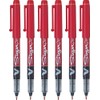 PILOT Pack of 6 Felt-Tip Pens V Sign, Red