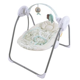 Otrolepota Baby Swing for Infant,Newborn Swing with Music,5 Speed Levels,Timing Setting,Soft Cushion,Foldable Infant Swing for Indoor Outdoor Use 0-9 Months
