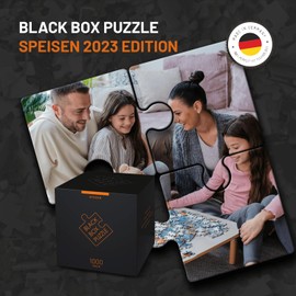 Misu Black Box Puzzle 1000 Pieces, Blackbox Puzzle with Surprise Motif without Template, Impossible Puzzle Heavy for Adults and Children from 14 Years, Puzzle Box Food 2023 Edition