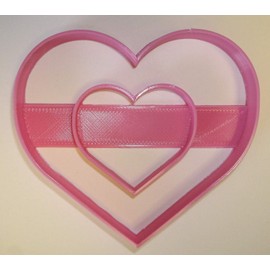 DOUBLE HEART LOVE BRIDAL SHOWER WEDDING ANNIVERSARY VALENTINE SPECIAL OCCASION COOKIE CUTTER BAKING TOOL 3D PRINTED MADE IN USA PR301