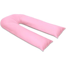 U Shaped Pillowcase Cover Pregnancy Maternity Nursing Full Body Pillowcase Cover (Pink, 12FT U Pillowcase Cover Only)