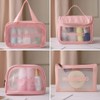 Clear PVC Toiletry Bag Wet/Dry Compartment Cosmetic Organizer with Reinforced
