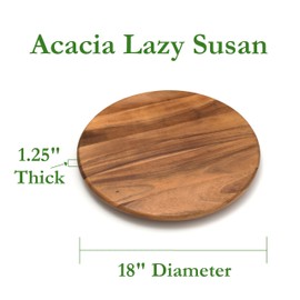 Lipper International Acacia Wood 18-Inch Lazy Susan Kitchen Turntable