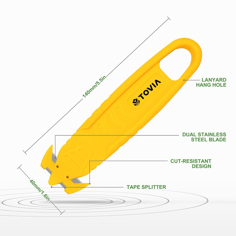 T TOVIA Safety Box Cutter Knife of Recessed Concealed Stainless