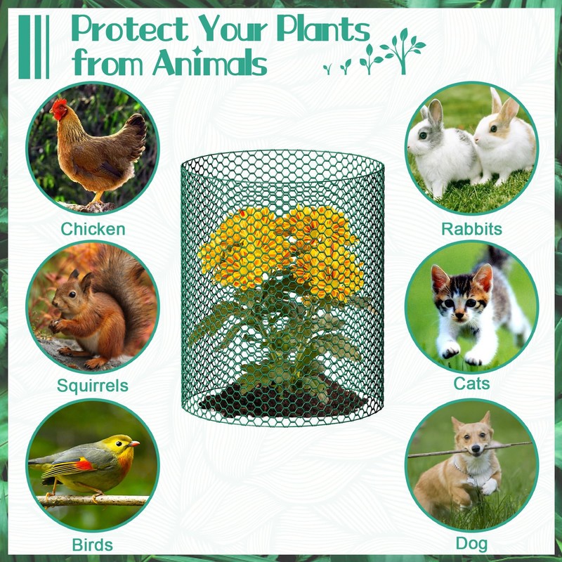 32.8ftx16In Plant Protectors from Animals,Plant Cages for Outdoor Plants,Wire Plant