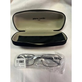 Pierre Cardin Men’s Rectangular Eyeglasses, PC6766, Black, 55-19-140, with Case